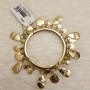 Jules B. Goldtone Shaky Disc Stretch Bracelet